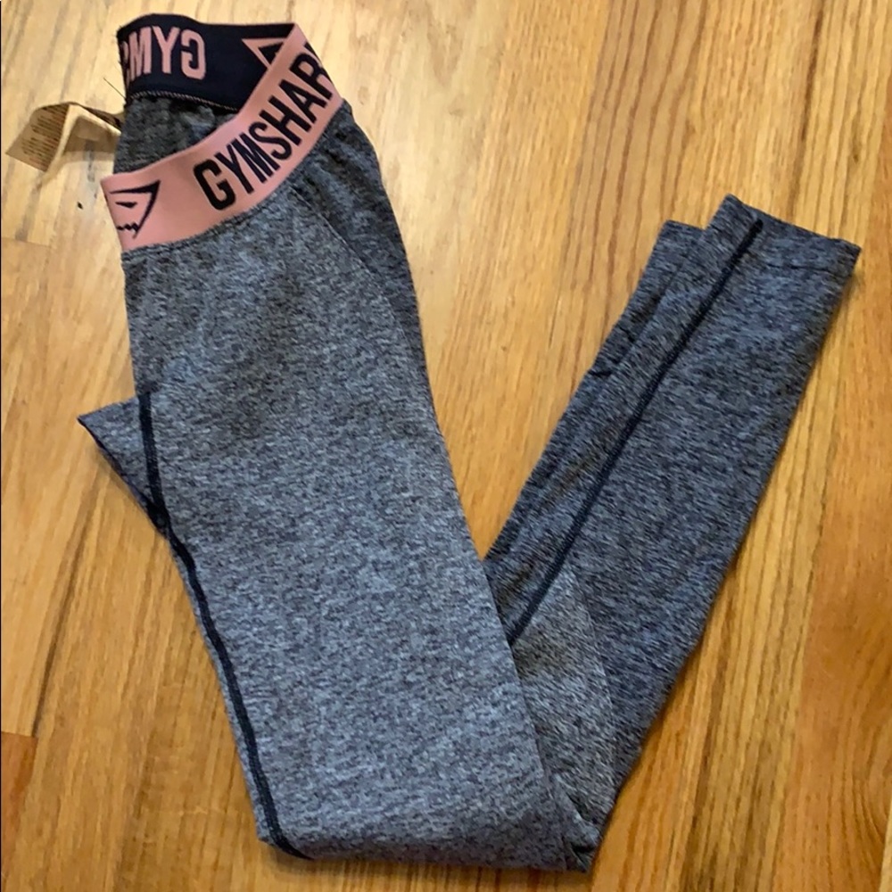 Gymshark flex leggings grey/pink size XS